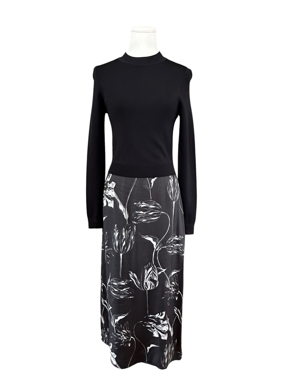 NWT Ted Baker Alettaa Knit Bodice Floral Slip Midi Dress | Size 1 (US 2)